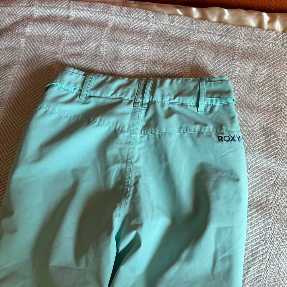 Roxy Backyard Girls Snow Pants Aqua Blue DryFlight 10K Ski Snowboard Size 16 XXL